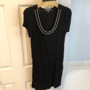 Forever 21 Black Dress w/Beaded Neckline Size M